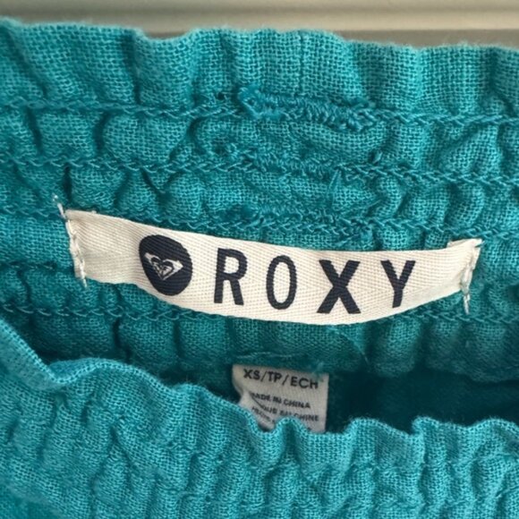 NWT Roxy Teal Drawstring Linen Pants. Women’s XS - Picture 4 of 6